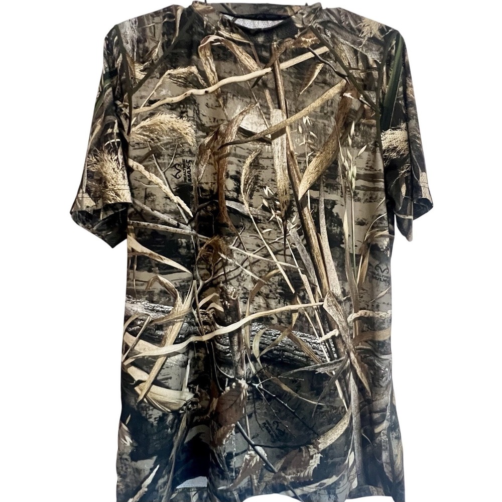 Terramar Mens Realtree Max-5 Camo Performance Mesh T-Shirt Small S/P Hunting Tee